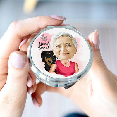 Köpekli Anne Karikatürlü Makyaj Aynası - 2