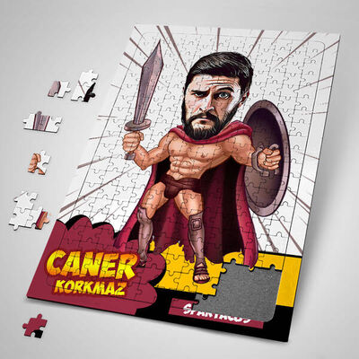 Korkusuz Asker Karikatürlü Puzzle - 1