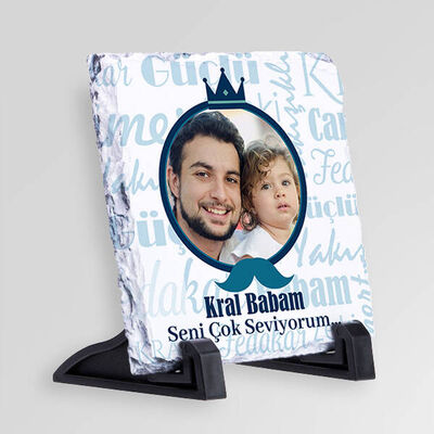 Kral Babam Fotoğraflı Taş Baskı - 1