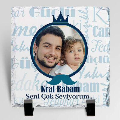 Kral Babam Fotoğraflı Taş Baskı - 2