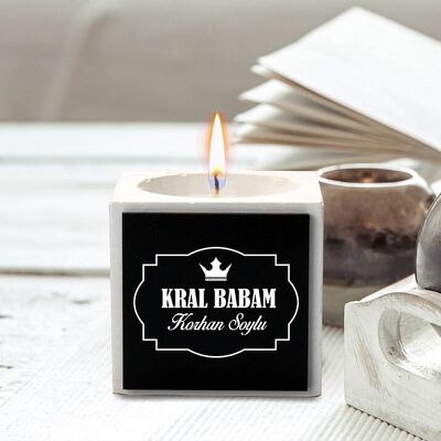 Kral Babam İsimli Beton Mum - 1