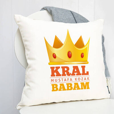 Kral Babam İsme Özel Kare Yastık - 2