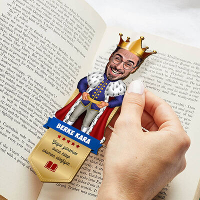 Kral Karikatürlü Kitap Okuma Ayracı - 1