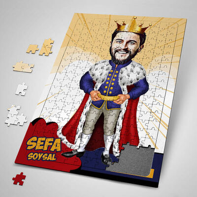 Kral Karikatürlü Puzzle - 1