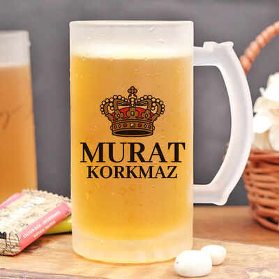 Kral Tacı İsme Özel Bira Bardağı - 3