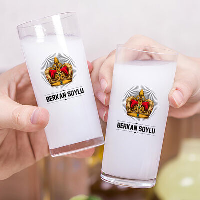 Kral Tacı Temalı Hediyelik İkili Rakı Bardağı Seti - 2