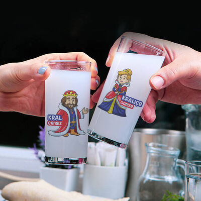 Kral ve Kraliçe 2li Rakı Bardağı - 1