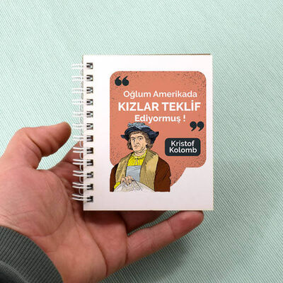 Kristof Kolomb Esprili Mesajlı Not Defteri - 1