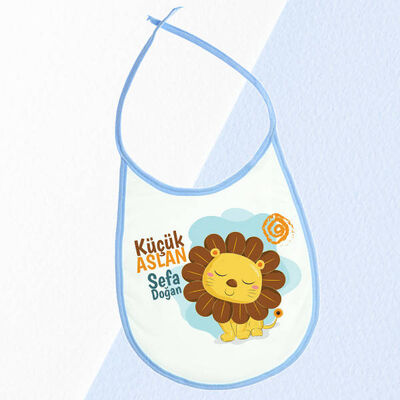 Küçük Aslan Temalı Erkek Bebek Mama Önlüğü - 1