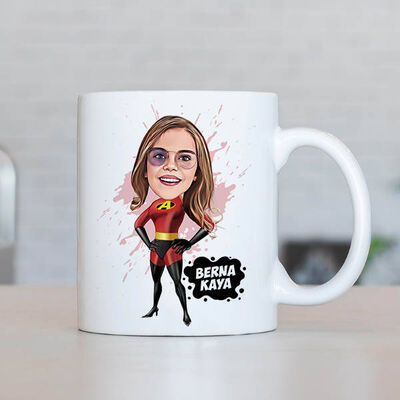 Küçük Sevimli Kahraman Kız Karikatürlü Kupa Bardak - 1