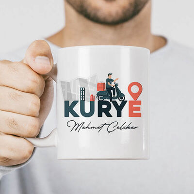 Kuryelere Hediye İsme Özel Kupa Bardak - 4