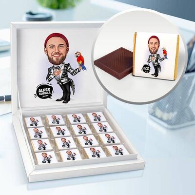 Kuş Sever Erkek Karikatürlü Çikolata Kutusu - 1