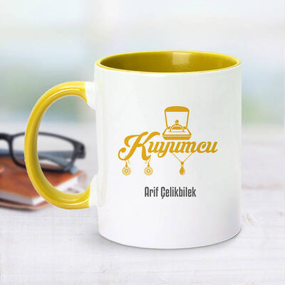 Kuyumcu İçin Sarı Kupa Bardak - 1