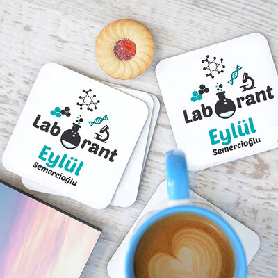 Laborantlara Özel Bardak Altlığı 4'lü Set - 1