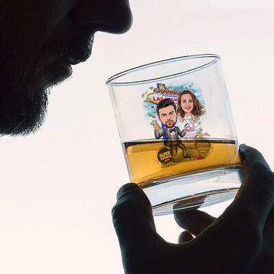 Las Vegas Aşıkları Karikatürlü Viski Kadehi - 2