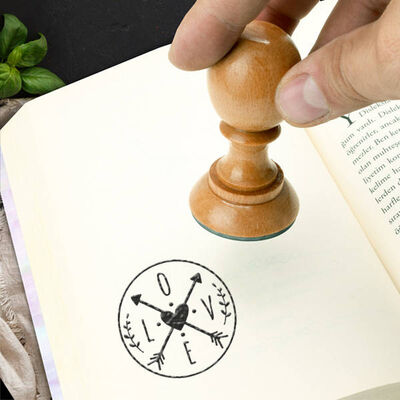 Love Tasarımlı Kitap Damgası - 1