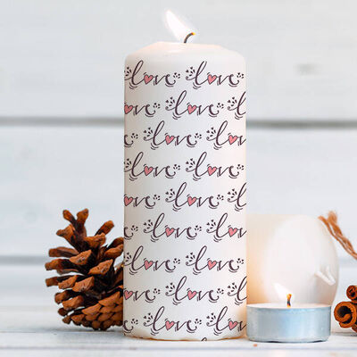 Love Yazılı Dekoratif Mum - 1