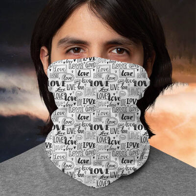 Love Yazılı Saç Bandı Boyunluk Maske Bandana - 1
