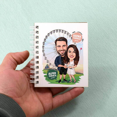 Luna Park Çiftleri Karikatürlü Defter - 1