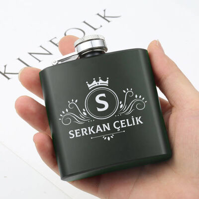 Maceracı Erkeğe Özel Çelik İçki Matarası 6 Oz Yeşil - 1