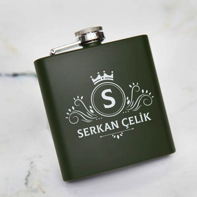 Maceracı Erkeğe Özel Çelik İçki Matarası 6 Oz Yeşil - 2