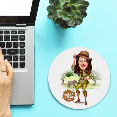 Maceracı Kadın Karikatürlü Mousepad - 2