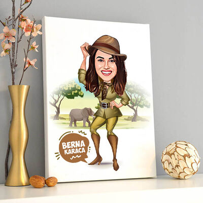 Maceracı Kadın Karikatürlü Tablo - 1