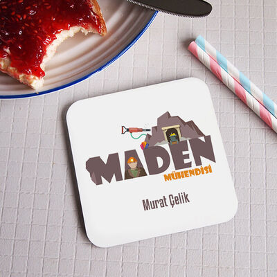 Maden Mühendislerine Özel Bardak Altlığı - 1