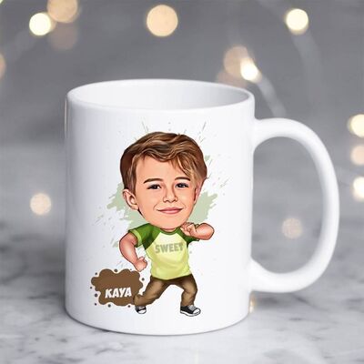 Mahalle Çocuğu Karikatürlü Kupa Bardak - 1