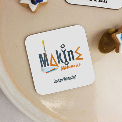 Makine Mühendisine Hediye Bardak Altlığı - 1