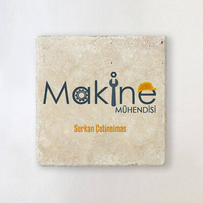 Makine Mühendislerine Mesleki Taş Bardak Altlığı - 1
