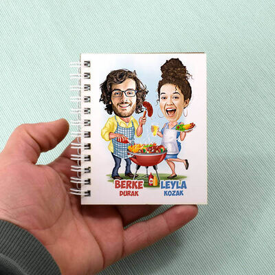 Mangal Keyfi Yapan Çiftler Karikatürlü Defter - 1