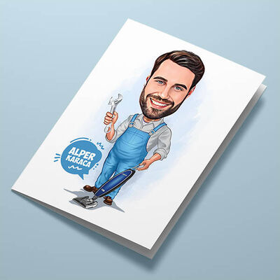 Marifetli Adam Karikatürlü Tebrik Kartı - 1