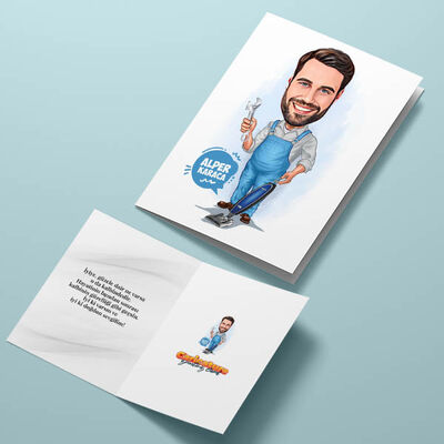 Marifetli Adam Karikatürlü Tebrik Kartı - 4
