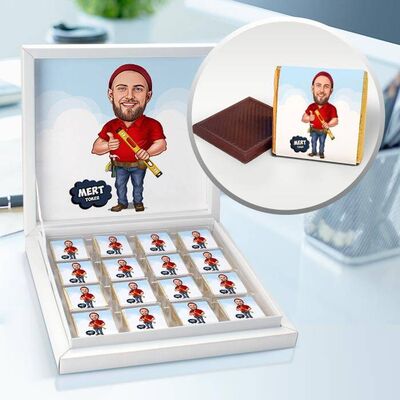 Marifetli Mimar Karikatürlü Çikolata Kutusu - 1