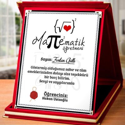 Matematik Öğretmenine Hediye Plaket - 1