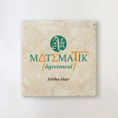 Matematik Öğretmenine Hediye Taş Bardak Altlığı - 1