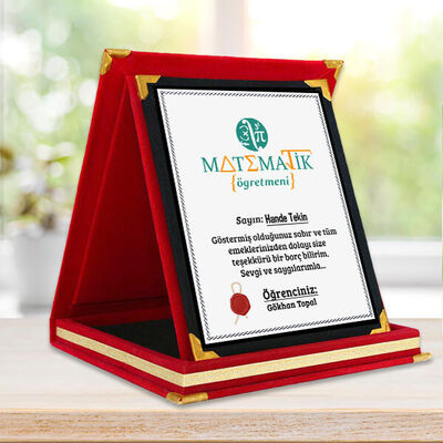 Matematik Öğretmenlerine Hediye Plaket - 1