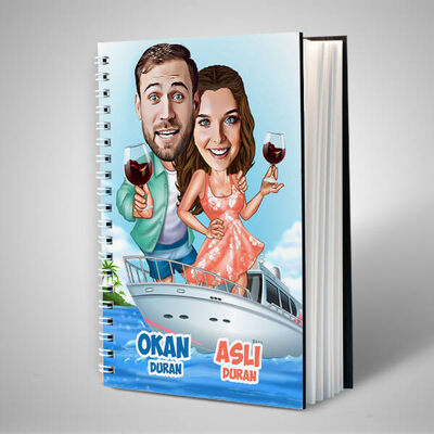 Mavi Aşk Turu Karikatürlü Sevgili Defteri - 1