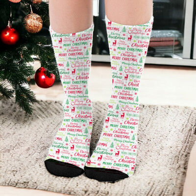 Merry Christmas Tasarımlı Çorap - 1
