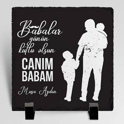 Mesajlı Babalar Gününe Özel Taş Baskı - 1
