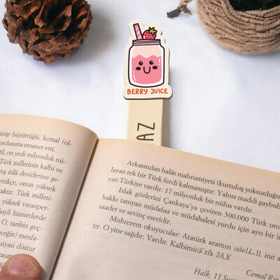 Meyve Suyu Kavanozu İsimli Ahşap Kitap Okuma Ayracı - 1
