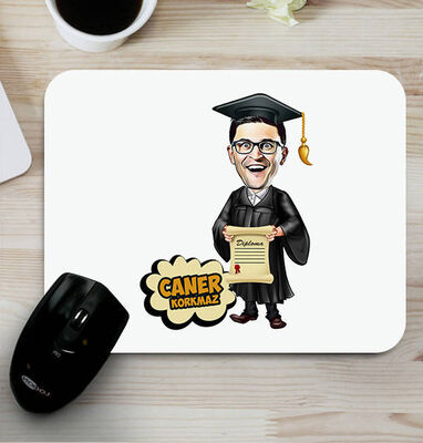 Mezun Öğrenci Karikatürlü Mouse Pad - 1