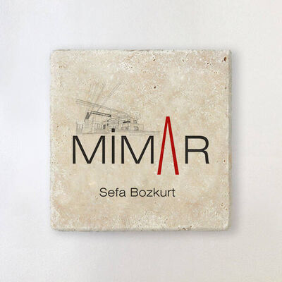 Mimarlara Özel Mesleki Taş Bardak Altlığı - 1