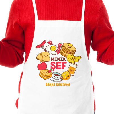 Minik Şef İsme Özel Şapkalı Mutfak Önlüğü - 2