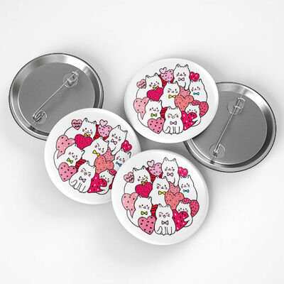 Minnak Kedicikler Buton Rozet - 1