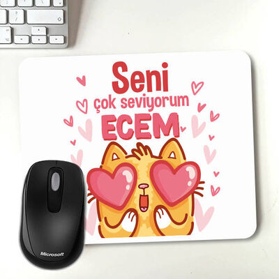 Minnoş Kedicik Sevgililere Özel Mousepad - 1