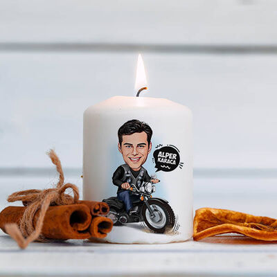 Motor Sever Erkek Karikatürlü Mum - 1