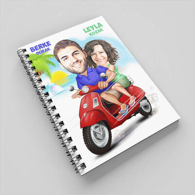 Motorum Sen ve Ben Karikatürlü Defter - 1