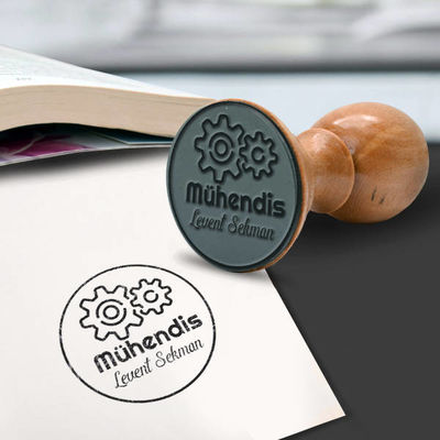 Mühendis İçin Ahşap Mühür Seti - 5